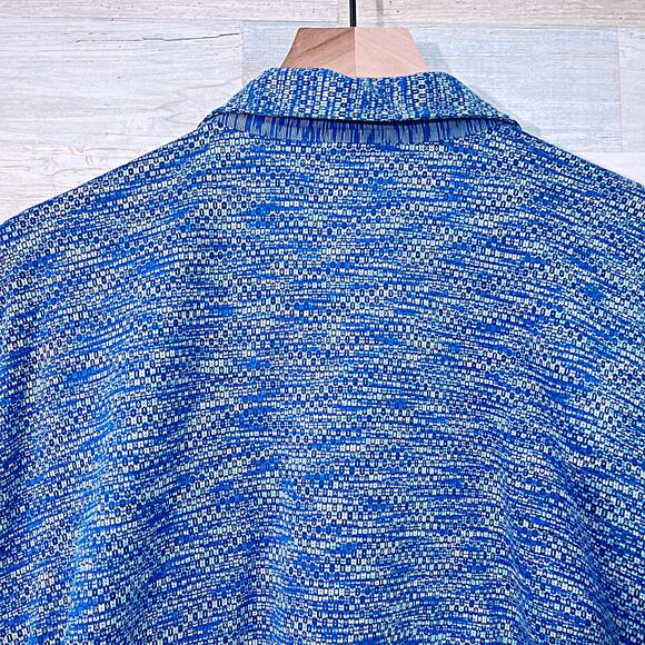 JHANE BARNES Vintage Knit Polo Shirt Blue Mercerized Cotton Classic Fit Mens XL - Picture 4 of 6